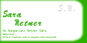 sara metner business card